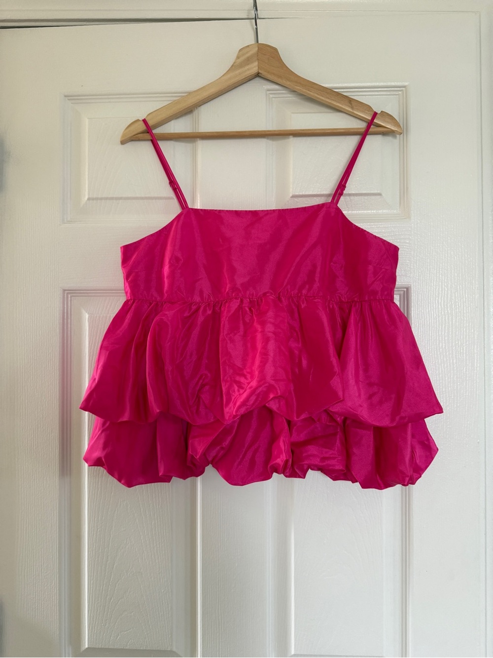 a new day Hot Pink Ruffled Spaghetti Strap Camisole